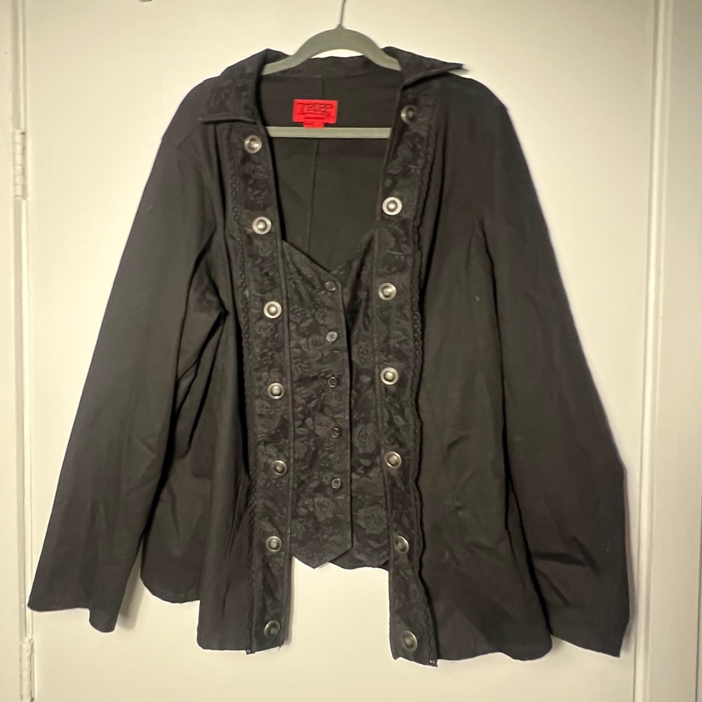 SOLD  Tripp NYC Black Lace Vampire Jacket XL